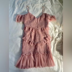 Revolve Bardot Valorie Dress in Dusty Blush/ Pink, size S